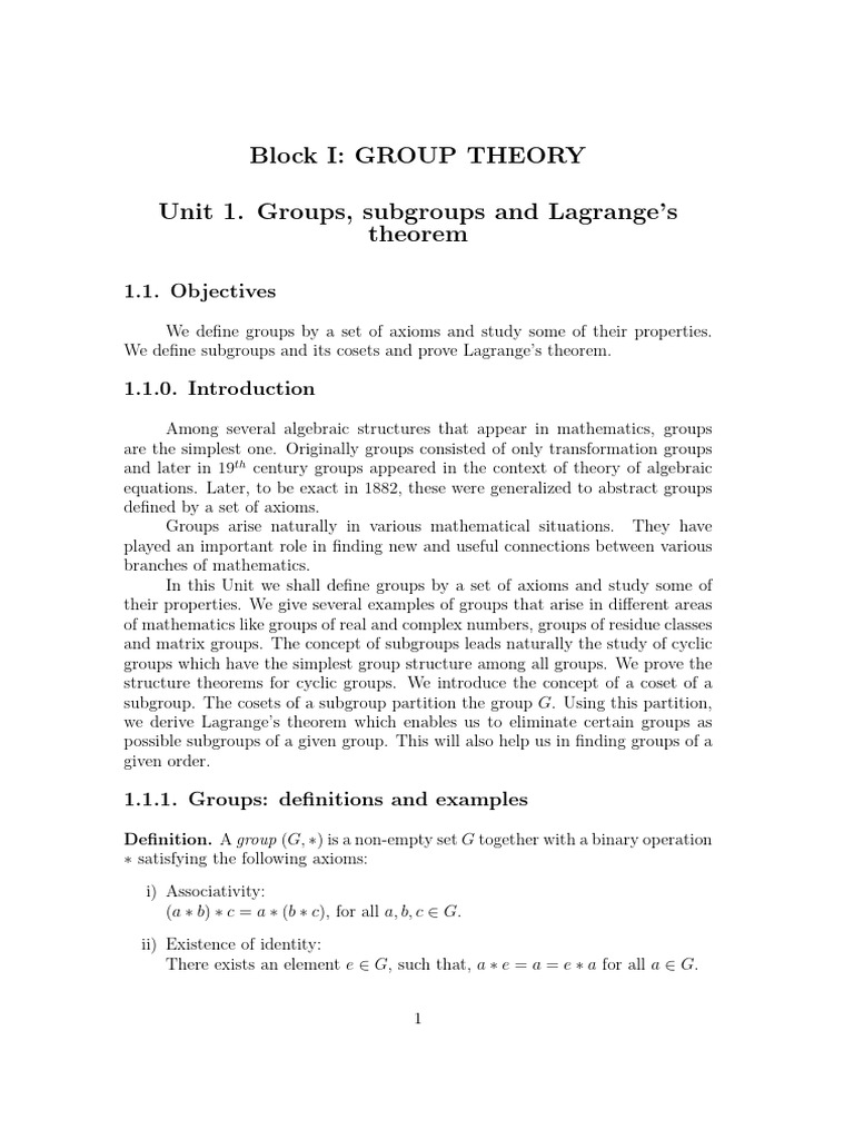 Algebra - Group Theory and Ring Theory in Detail | PDF | Group ...