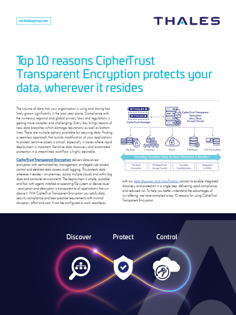 Top 10 Reasons Ciphertrust Transparent Encryption Fs | PDF | Encryption ...
