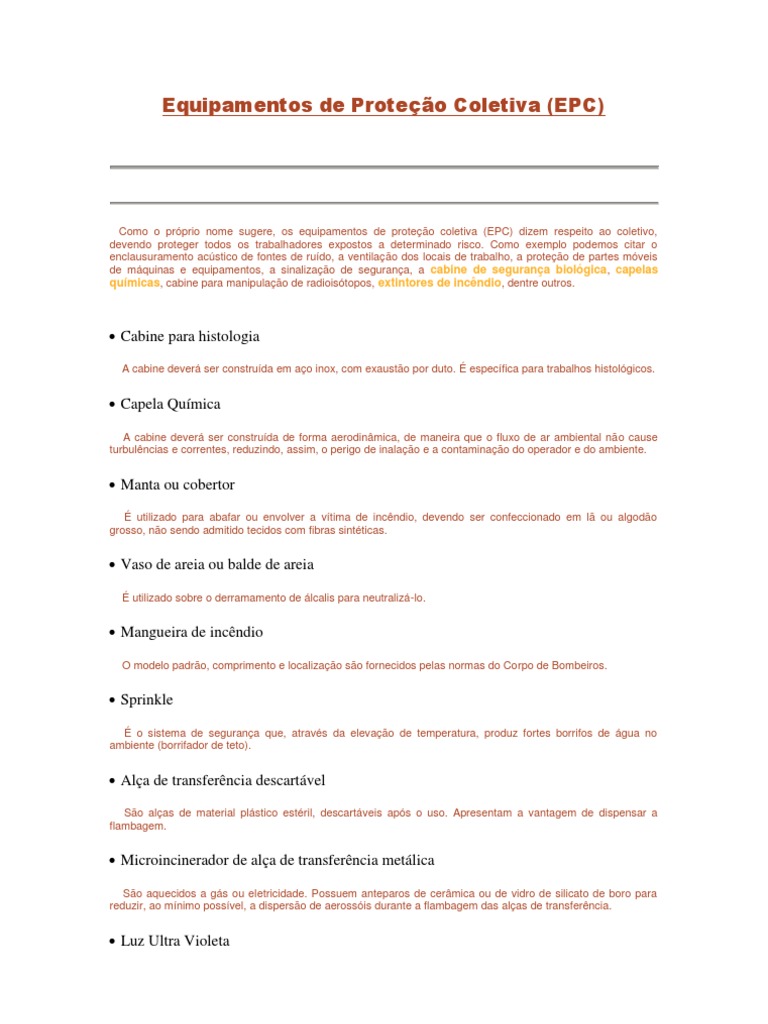 Equipamentos de Proteção Coletiva | PDF | Tecnologia e Engenharia