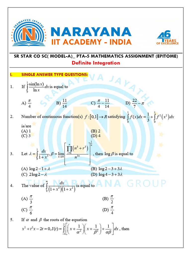 SR Star Co SC - Model A (Epitome) - Toppers - Pta-5 - Maths - SPL ...