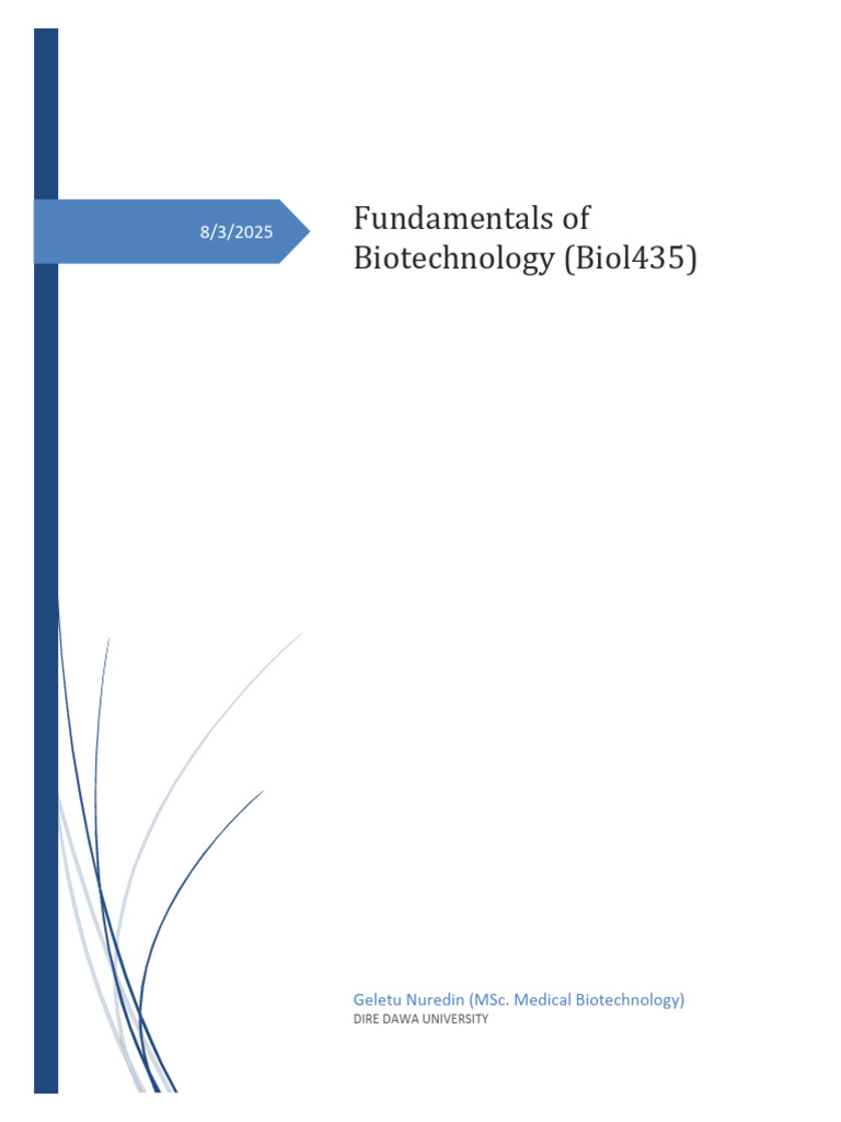 Biotechnology Fundamentals Lecture Notes | PDF | Polymerase Chain ...