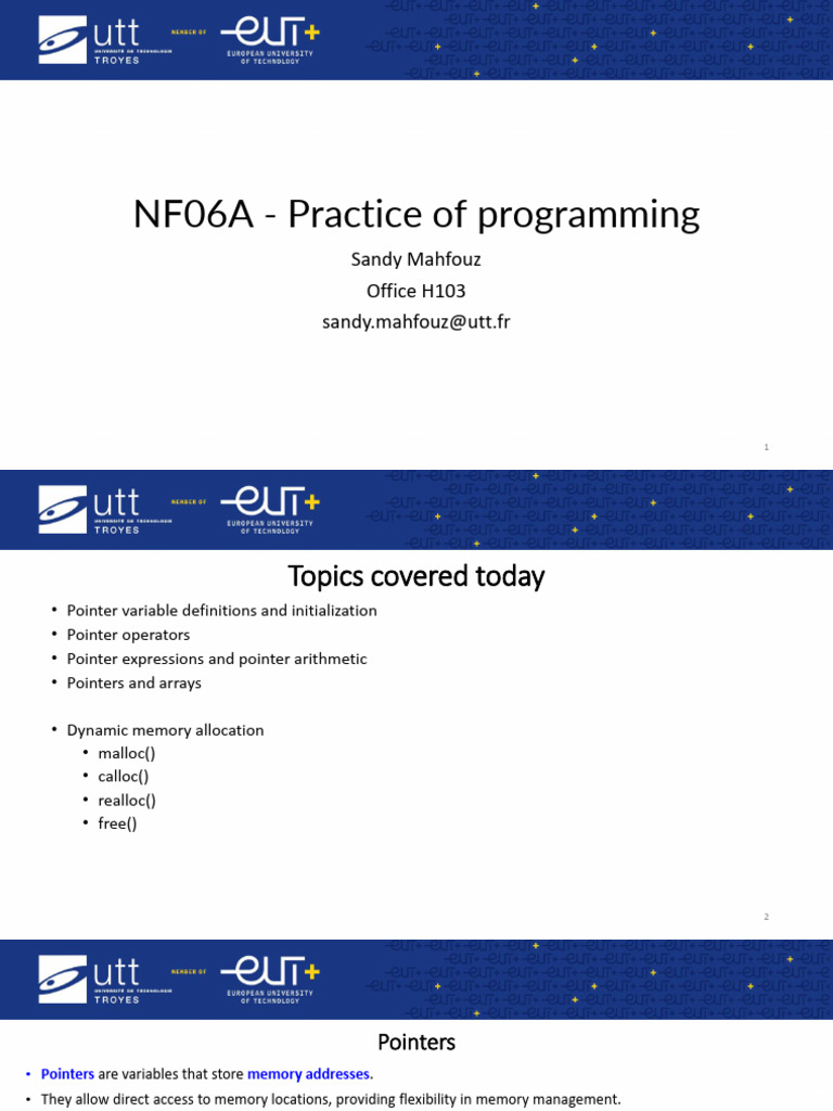 Understanding Pointers in Programming | PDF | Pointer (Computer ...
