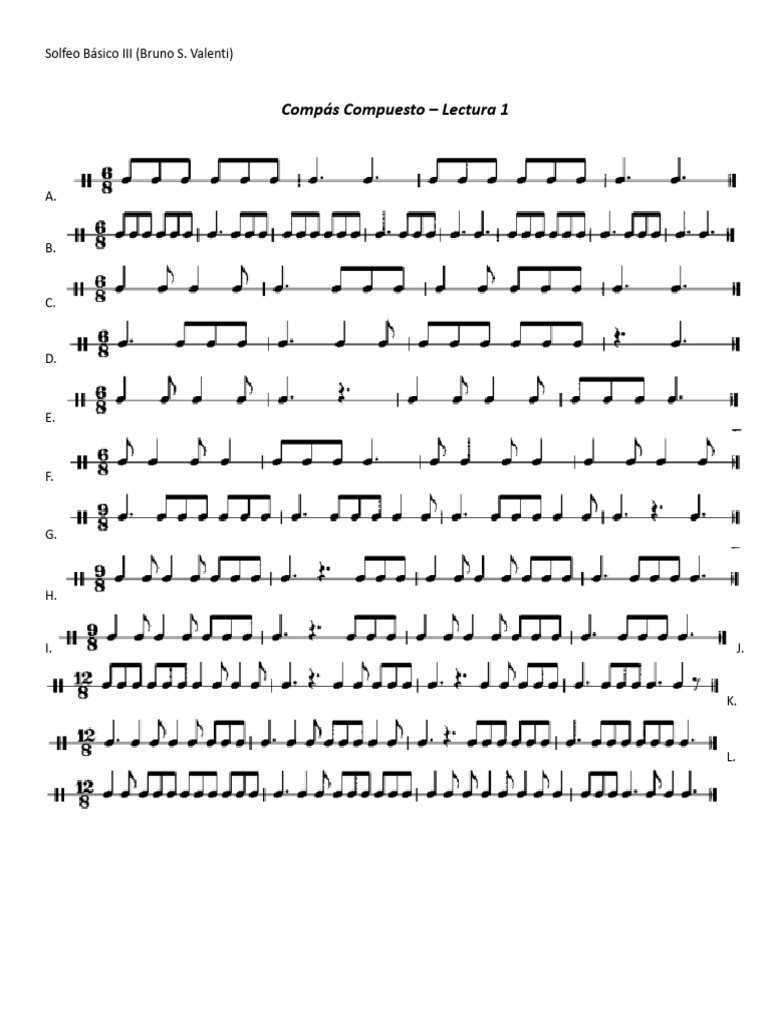 Solfeo Básico III: Compás Compuesto | PDF