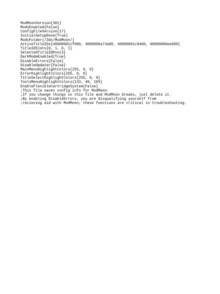 ModMoon Configuration Settings Guide | PDF