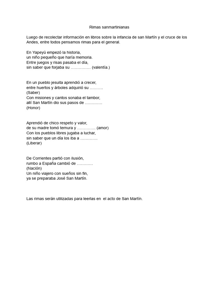 Rimas Sanmartinianas | PDF