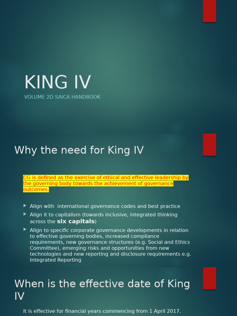 NOTES For KING IV Report On Corporate Governance (Autosaved) | PDF ...