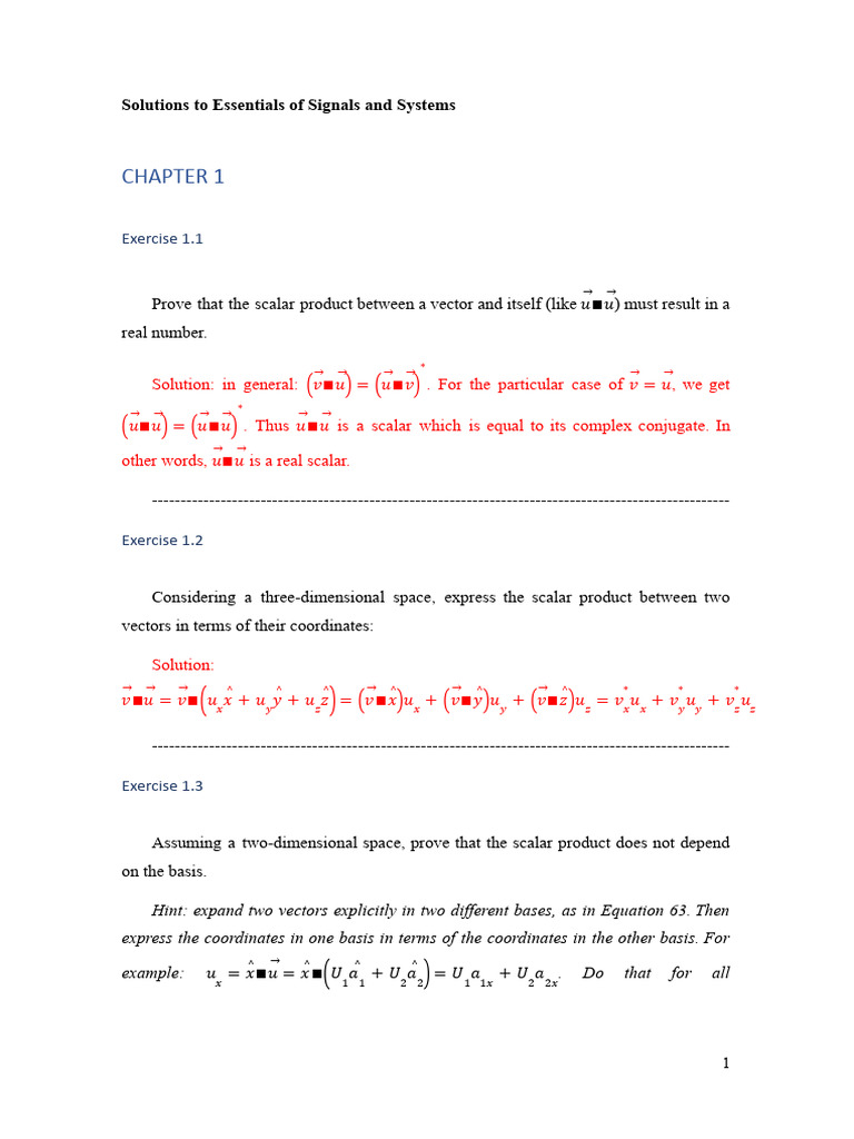 Essentials of Signals and Systems Solutions Answers | PDF | Eigenvalues ...