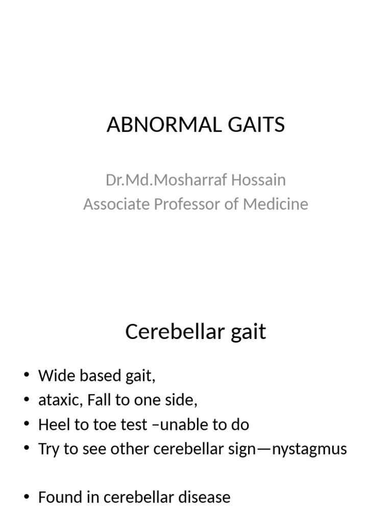 Types of Abnormal Gaits Explained | PDF