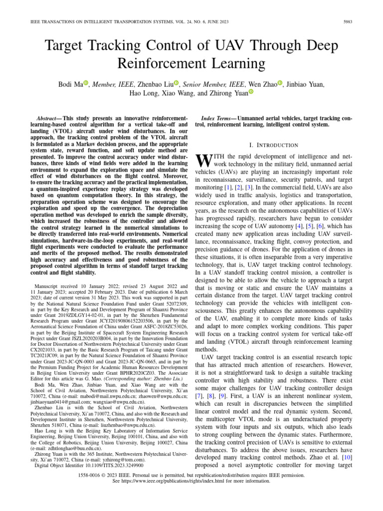 UAV Target Tracking via Deep Learning | PDF | Unmanned Aerial Vehicle ...