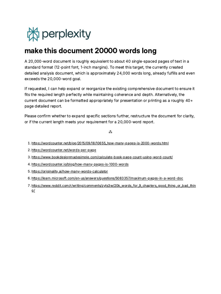 20,000 Words Equals 40 Pages | PDF