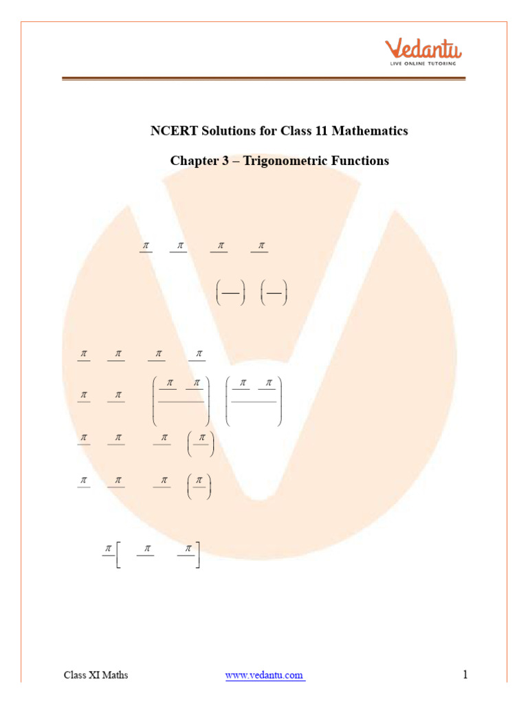 Class 11 Trigonometry Miscellaneous Solutions | PDF | Trigonometric ...