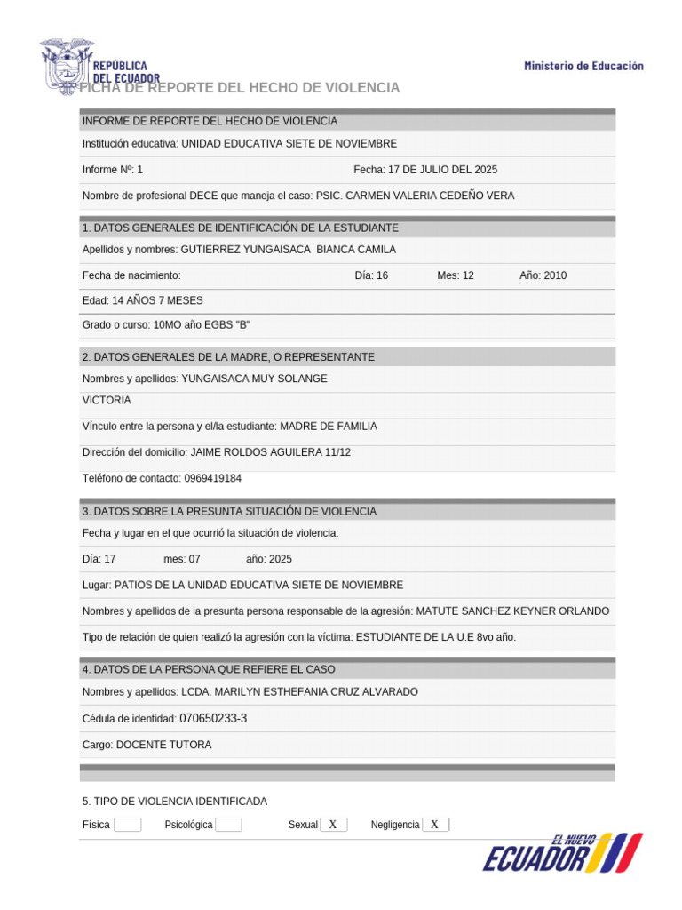 Informe de Violencia Escolar en 2025 | PDF | Violencia | Justicia