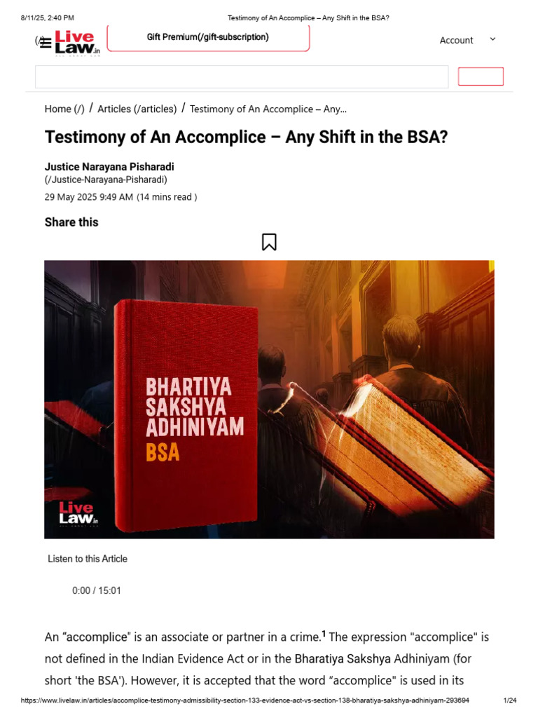 Accomplice Testimony in BSA Context | PDF | Aiding And Abetting ...