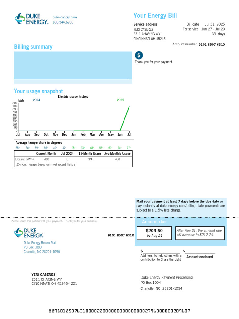 Billing Summary: Your Energy Bill | PDF | Interest | Public Utility