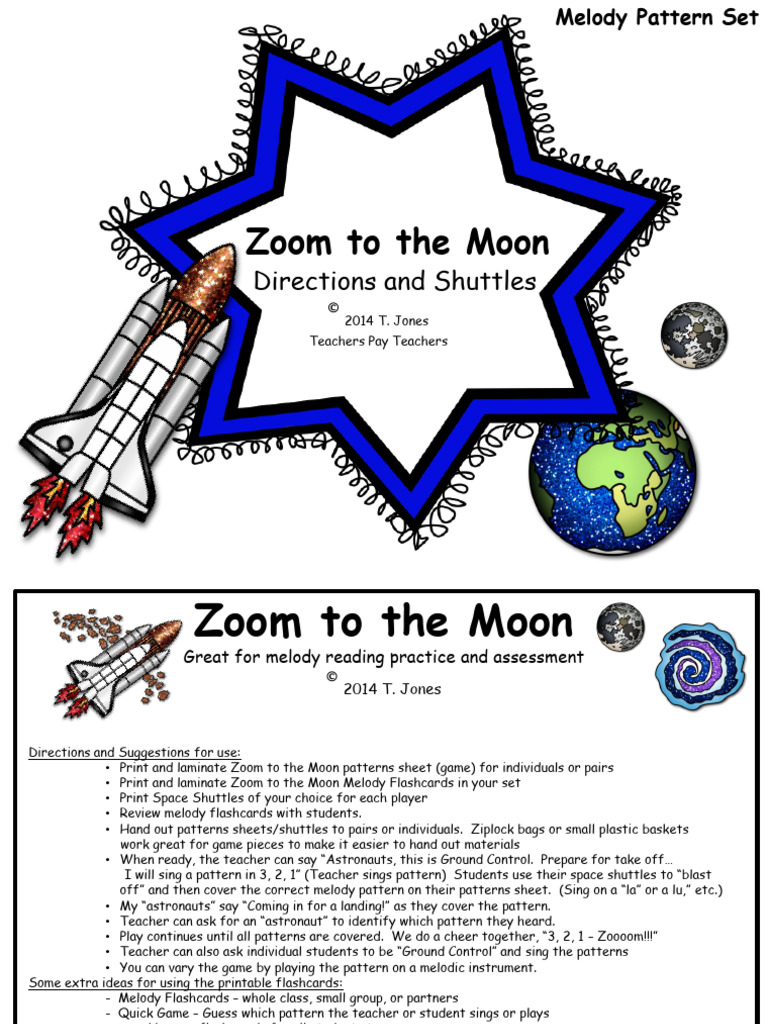 Zoom To The Moon Melody Directions Shuttles | PDF