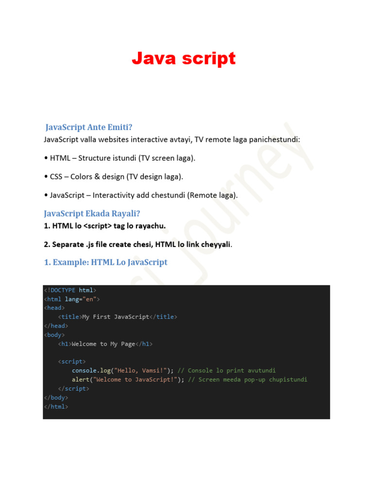JS Notes Day-1 | PDF