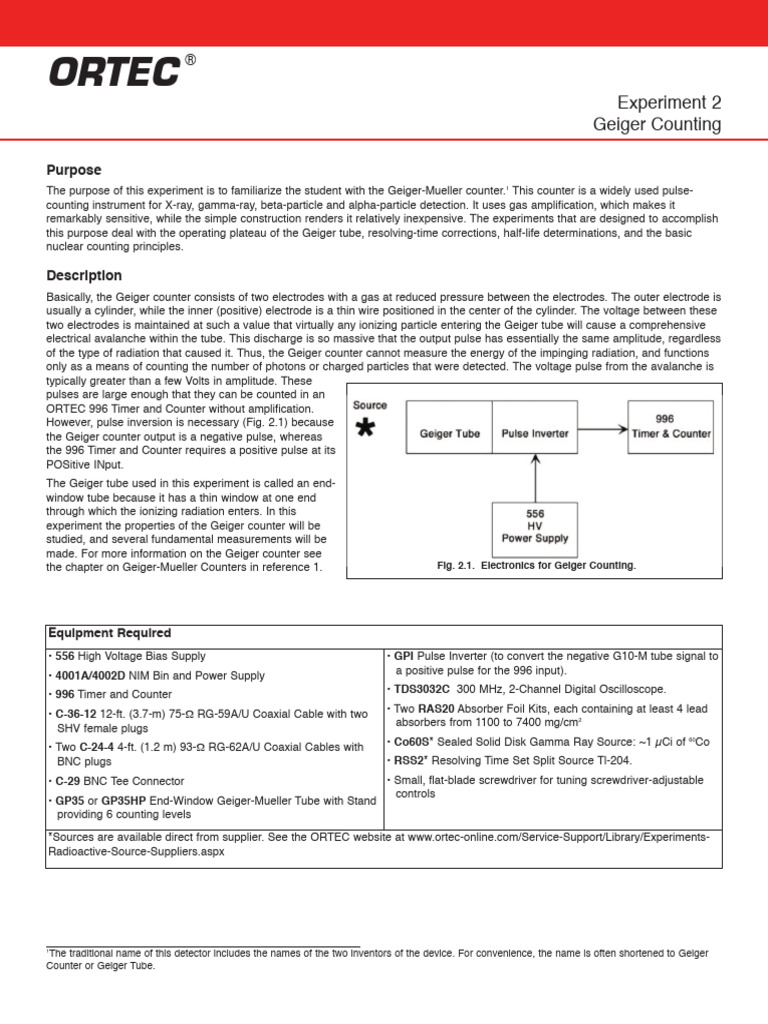 Geiger Counter Experiment Overview | PDF | Physical Phenomena | Radiation