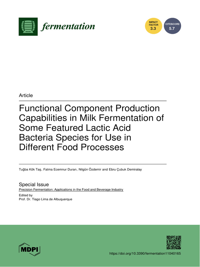 Fermentation 11 00165 With Cover | PDF | Probiotic | Detection Limit