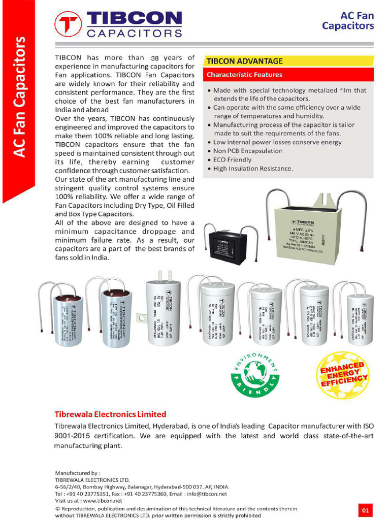 AC Fan Capacitors PDF 1 | PDF