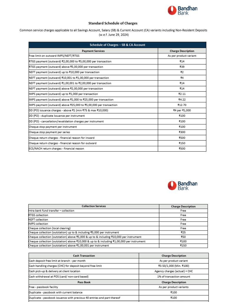 RBL Current Account Charges Overview | PDF | Debit Card | Visa Inc.