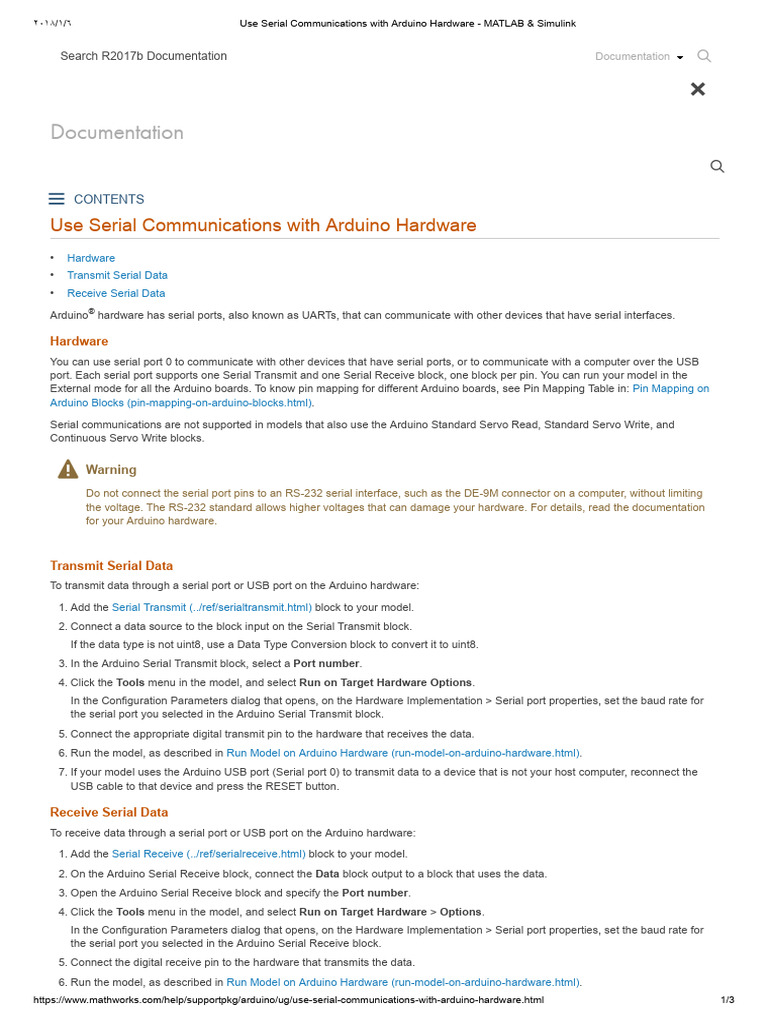 Use Serial Communications With Arduino Hardware - MATLAB & Simulink ...