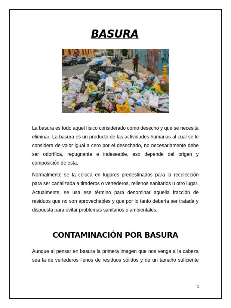Contaminación y gestión de la basura | PDF | Residuos | Vertedero