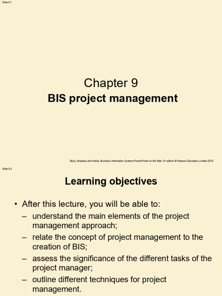 BIS Project Management Techniques | PDF | Business