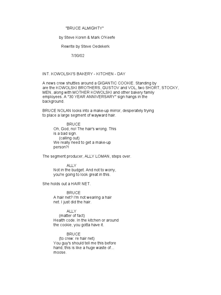 Bruce Almighty Screenplay