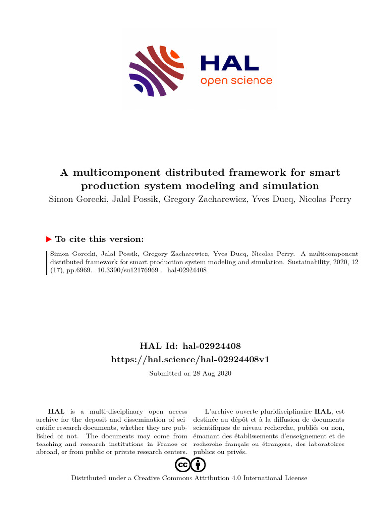 A Multicomponent Distributed Framework For Smart Production System ...