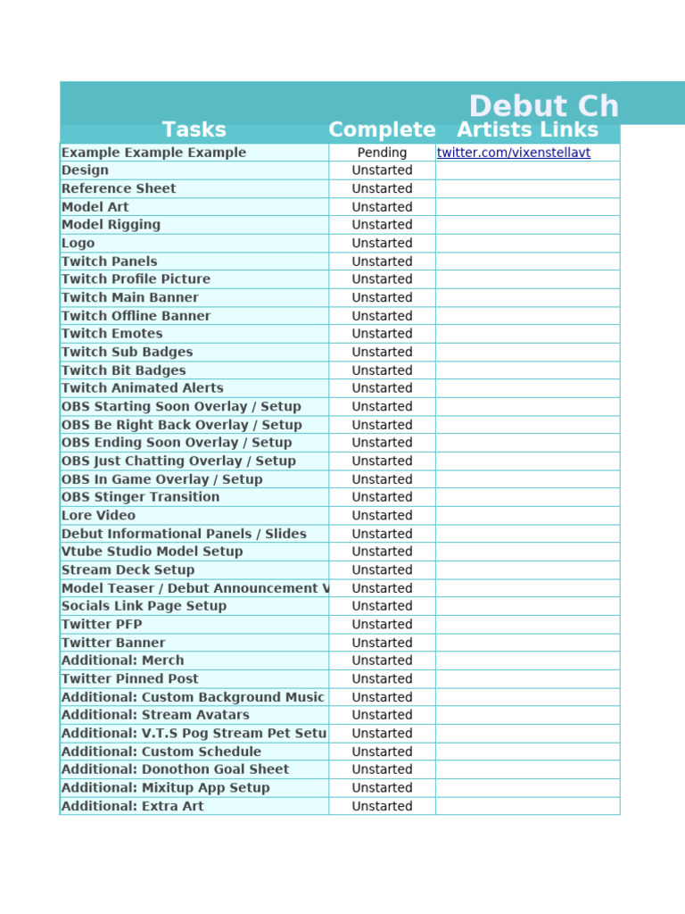 VTuber Debut Task Checklist | PDF | Virtual Reality | Electronic Publishing