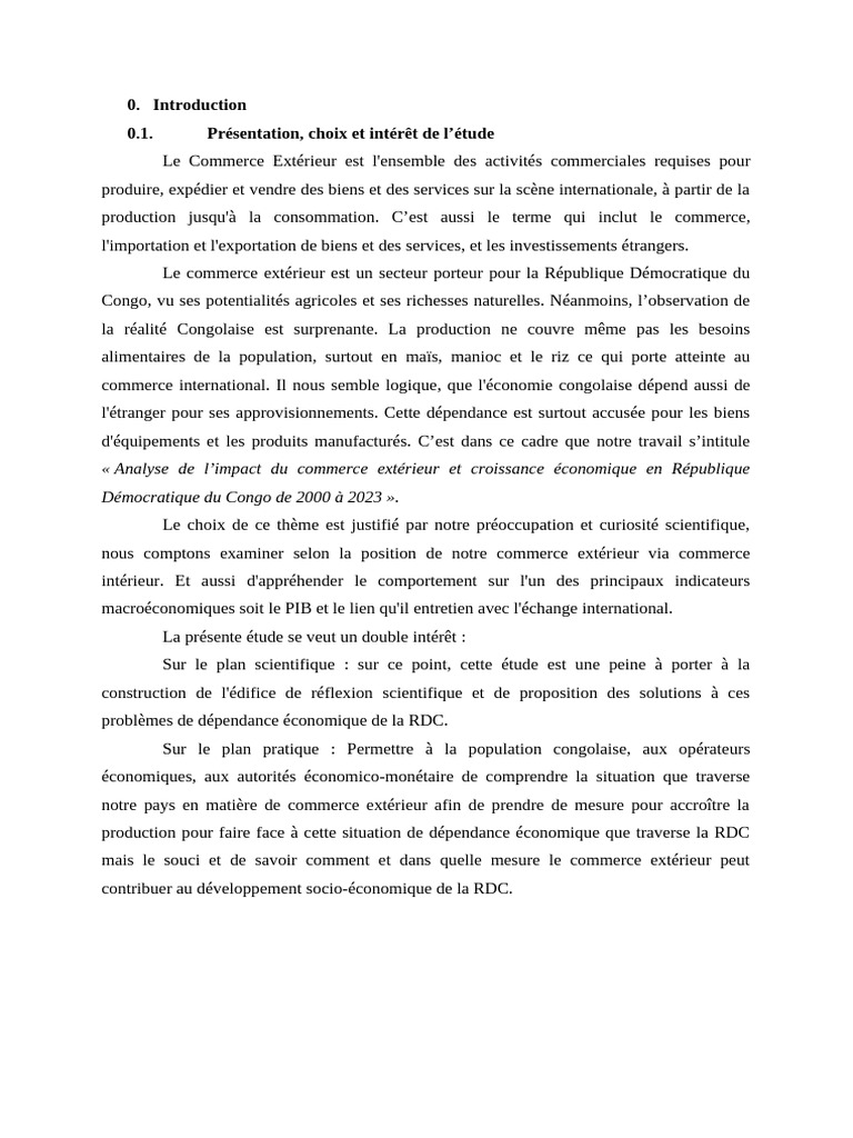 Impact du commerce extérieur en RDC 2000-2023 | PDF | Libre-échange ...