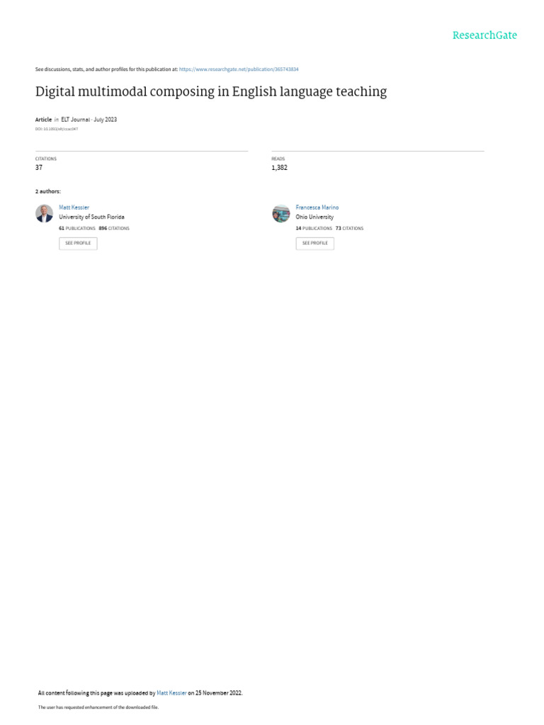 Kessler, M., & Marino, F. (2022) - Digital Multimodal Composing in ...