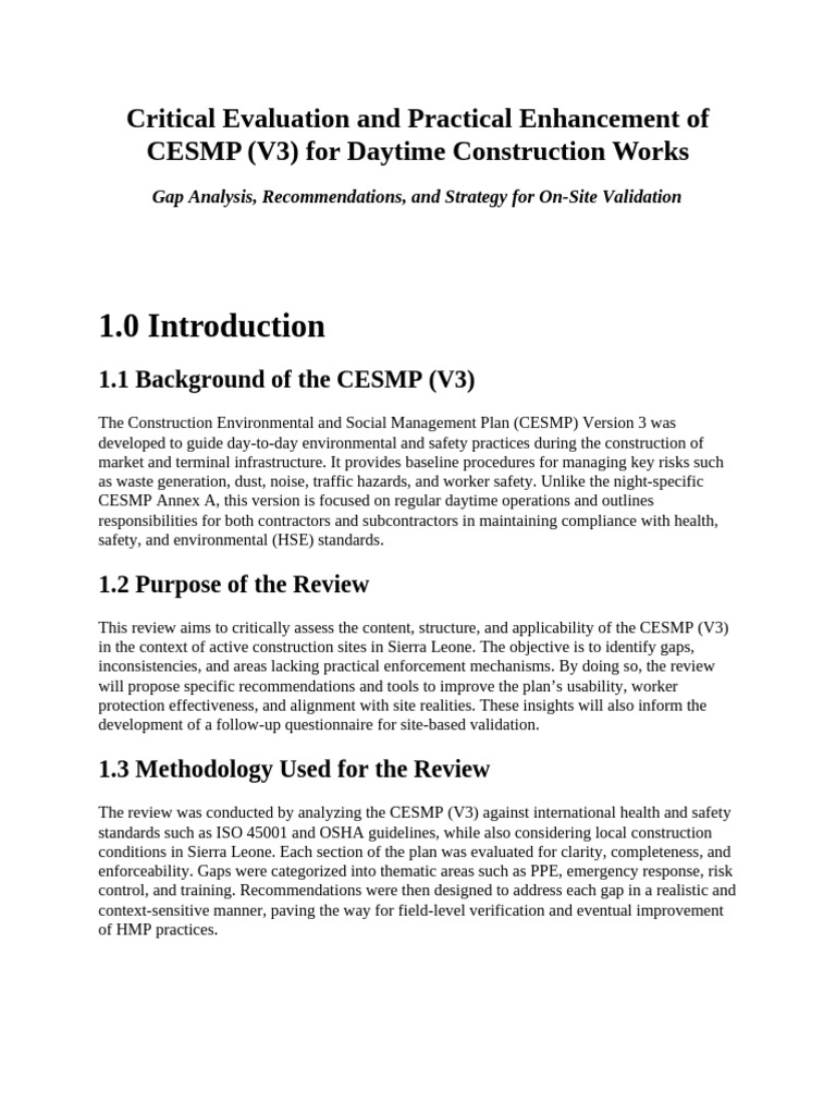 Critical Evaluation and Practical Enhancement of CESMP | PDF ...