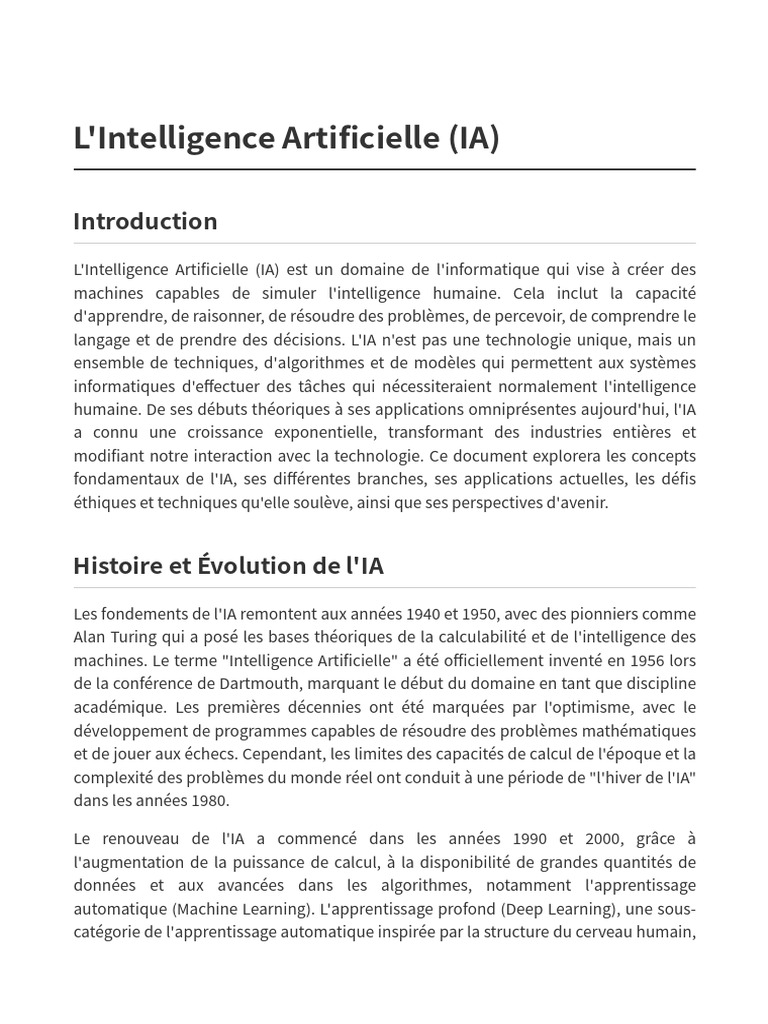 Comprendre l'Intelligence Artificielle | PDF | Intelligence ...