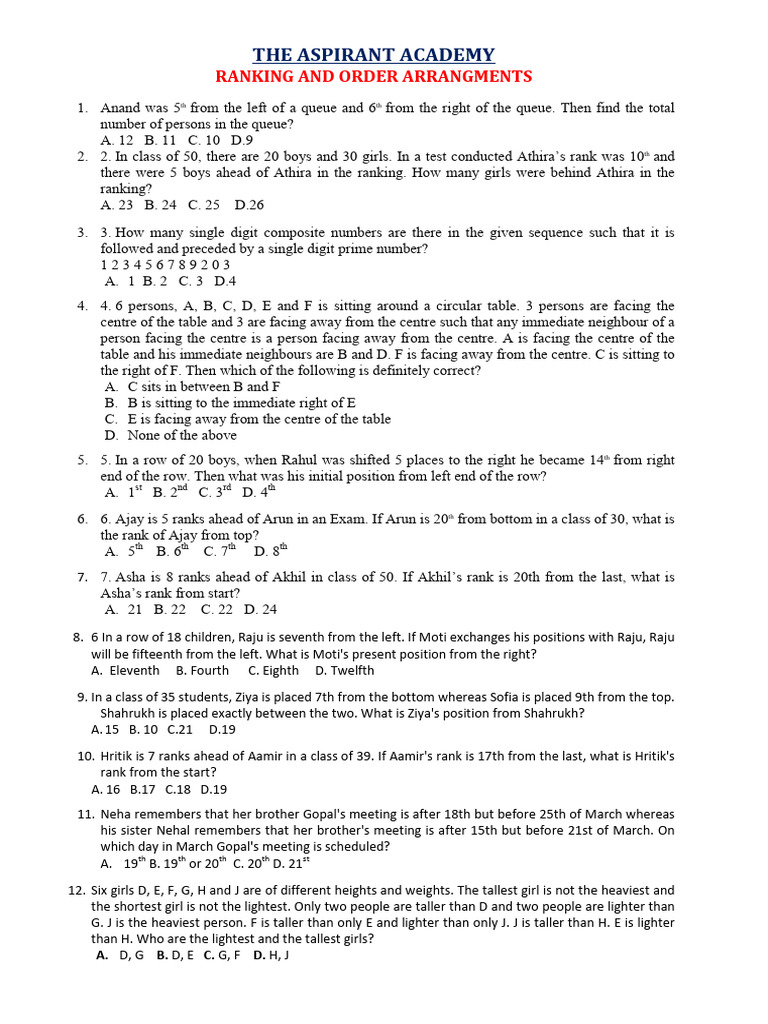 Ranking and Arrangement Puzzles | PDF | Chess | Chess Theory