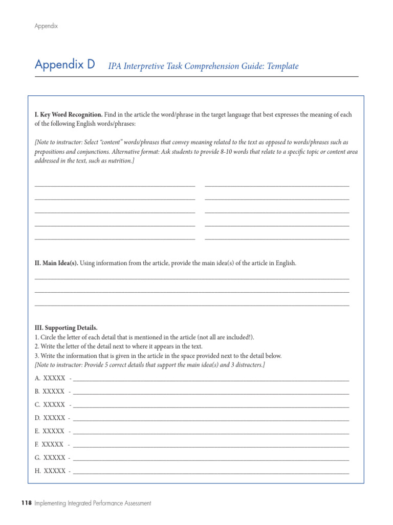 Integrated Performance Assessment Guide | PDF | Inference | Human ...