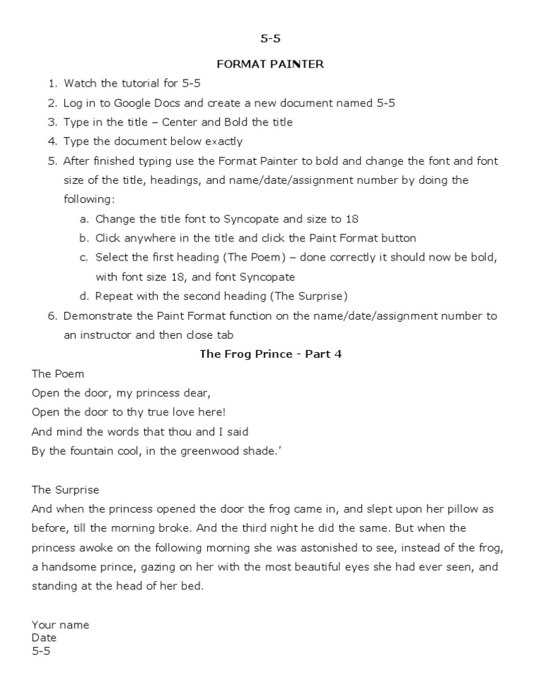 Using Format Painter in Google Docs | PDF