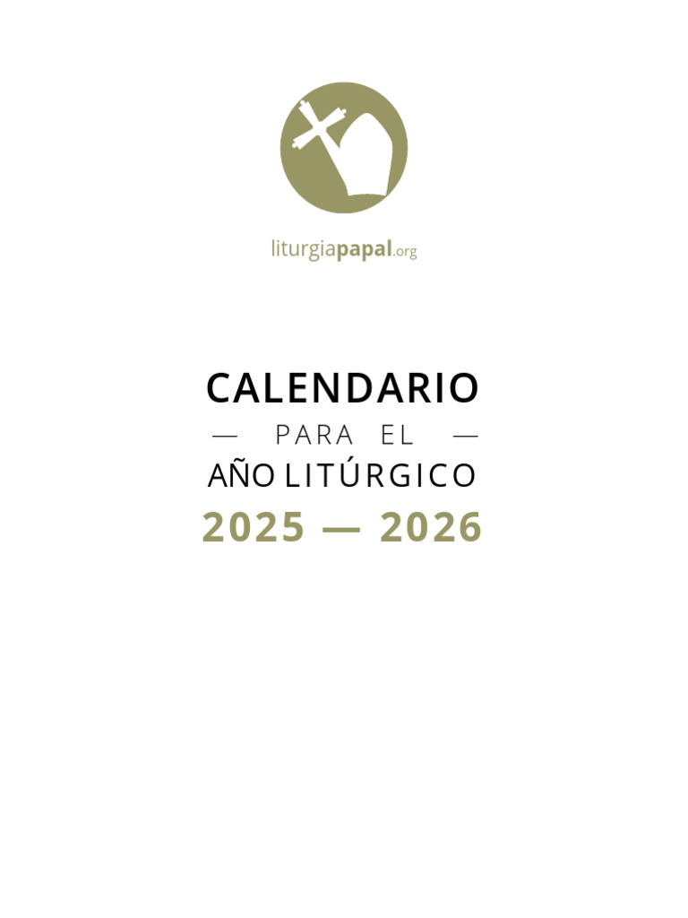 Calendario Litúrgico 2025-2026 | PDF | Pascua de Resurrección | Prestado