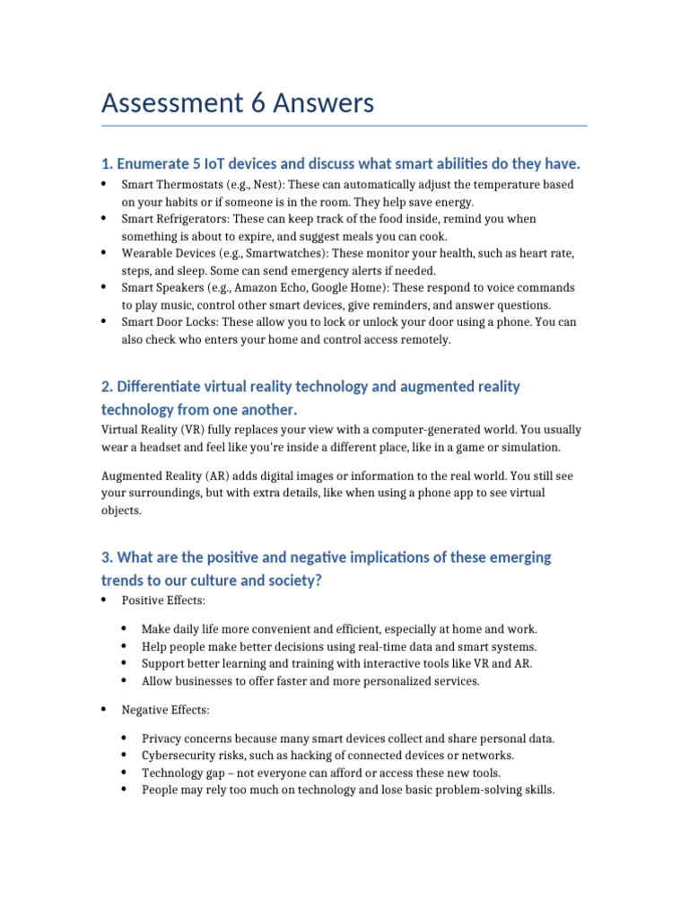 Assessment 6 Answers Final | PDF