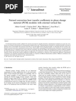 Natural Convection Heat Transfer Coe Cients in Phase Change Material (PCM) Modules With External Vertical Fins