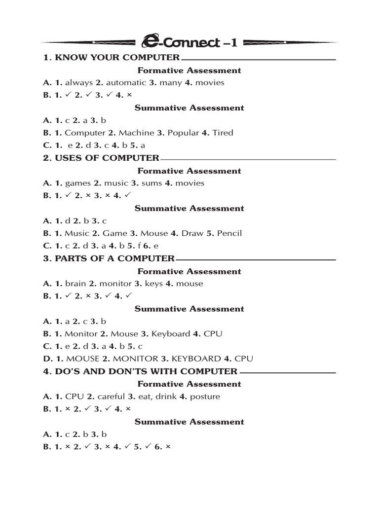 Computer Basics and Assessments Guide | PDF