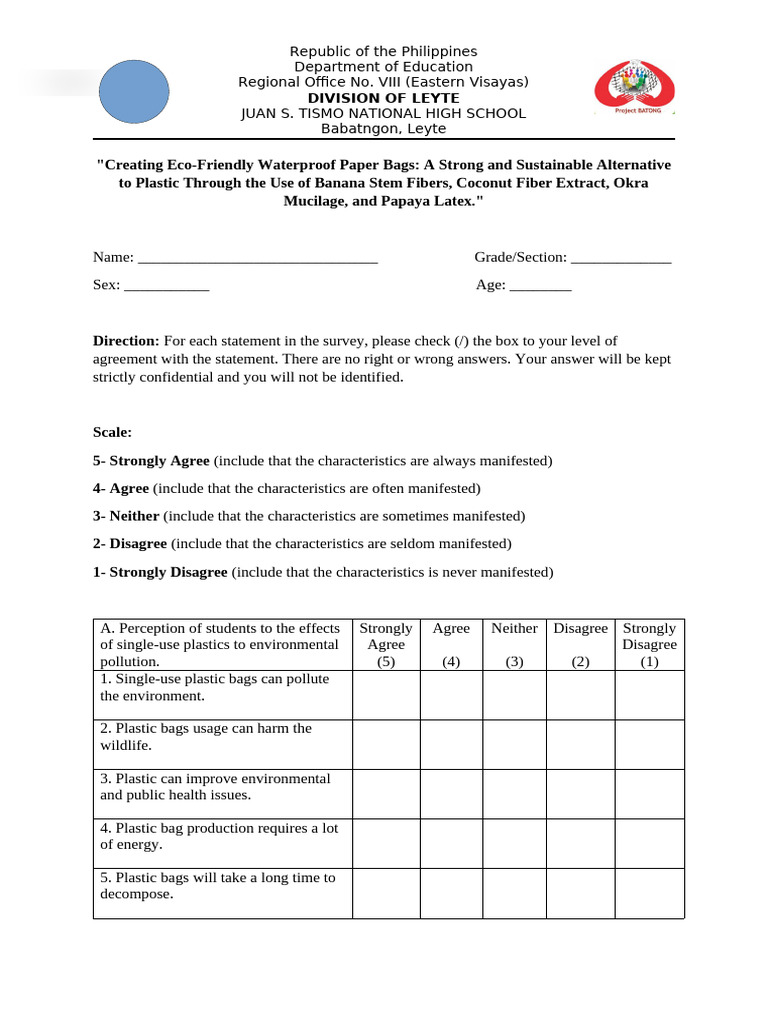 3i's Capstone Test Questionnaire | PDF