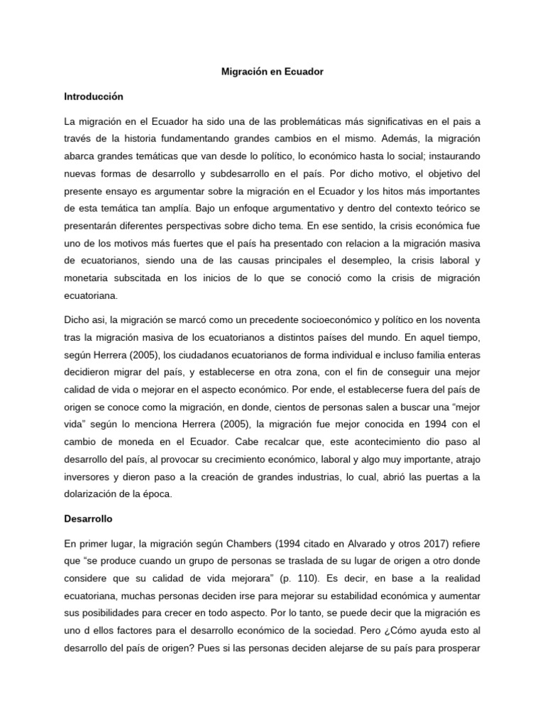 Impacto de la Migración en Ecuador | PDF | Migración humana | Visa de viaje