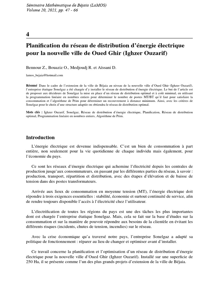 Réseau électrique pour Oued Ghir | PDF | Réseau électrique ...