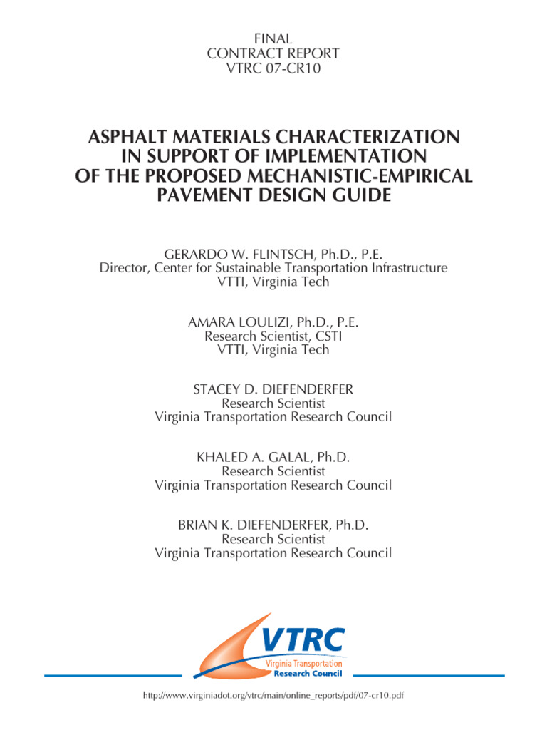 Asphalt Materials for Pavement Design Guide | PDF | Road Surface ...