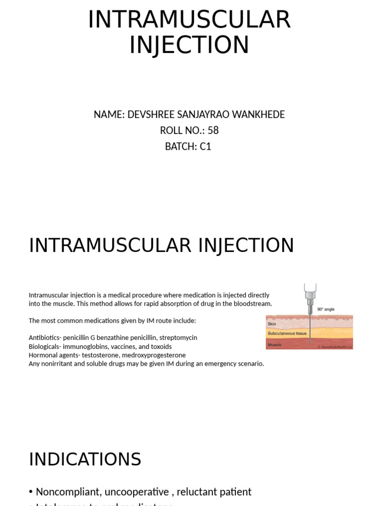 Intramuscular Injection 2 | PDF | Injection (Medicine) | Medical ...