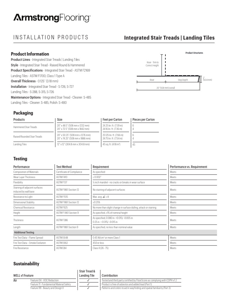 Stair Trends Landing Tiles Specification | PDF | Stairs | Tile