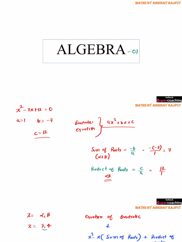 Algebra-01 1748625146 | PDF