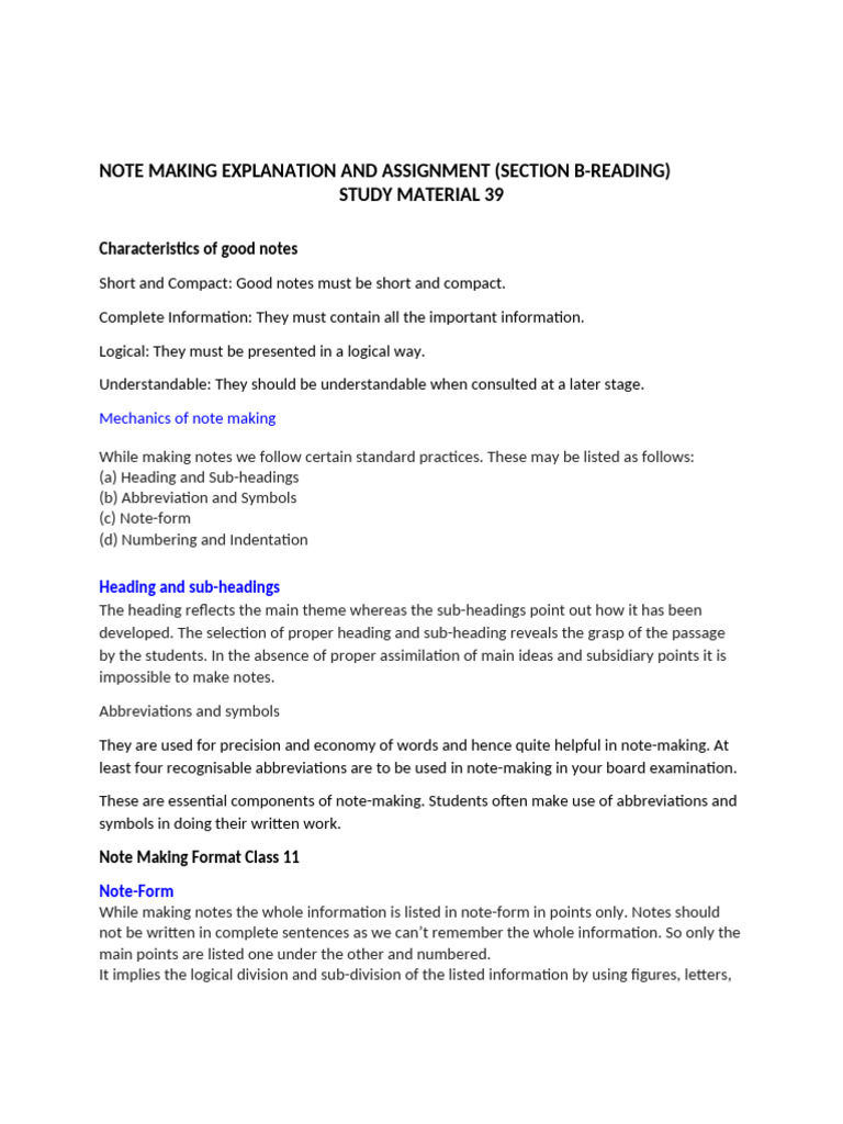 Effective Note-Making Techniques | PDF | Literacy | Conversation