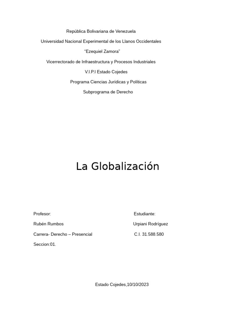 Impacto de la Globalización en la Sociedad | PDF | Globalización | Comercio